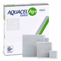 413568 AQUACEL AG+ EXTRA, 15X15 cm, krytí s technologií hydrofiber a se stříbrem, 1 bal/5 ks