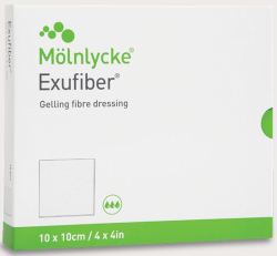 5009893 Exufiber ,2 x 45 cm,gelující krytí z hydrovlákna, 1bal/5 ks