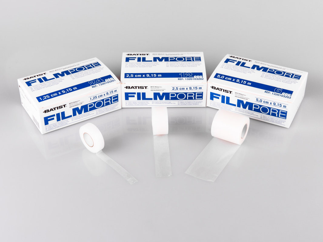 FILMPORE - Fixační náplast z porézní transparentní fólie, 5 cm x 9,15 m, KRAB (6 kusů)