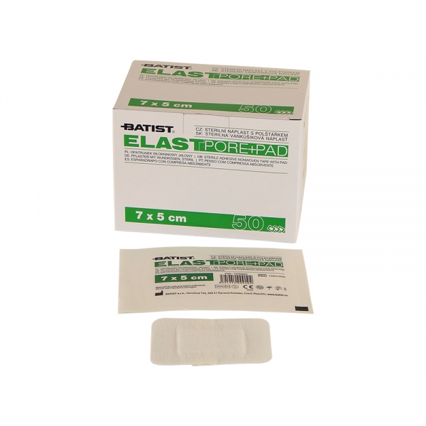 ELASTPORE+PAD - Sterilní elastická náplast z netkaného textilu, 10 cm x 15 cm,KRAB (50 ks)