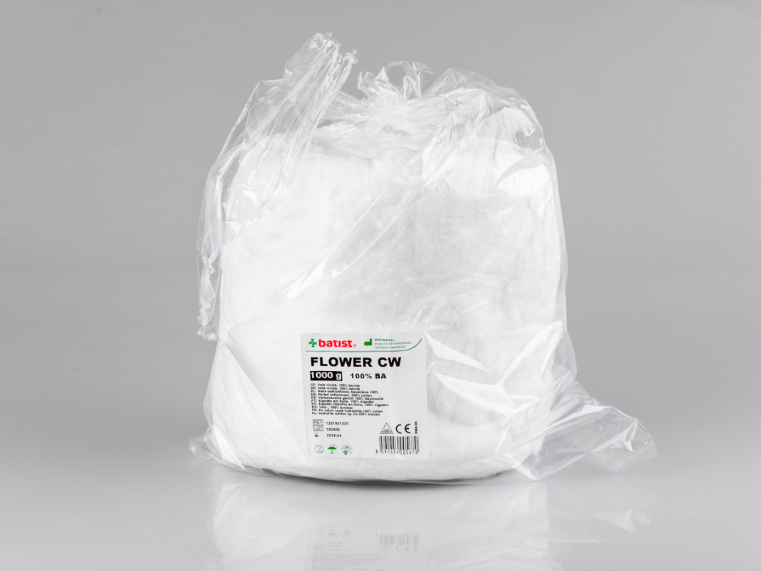 FLOWER CW - Vata obvazová, vinutá, 100% bavlna, BAL (1 000 g)