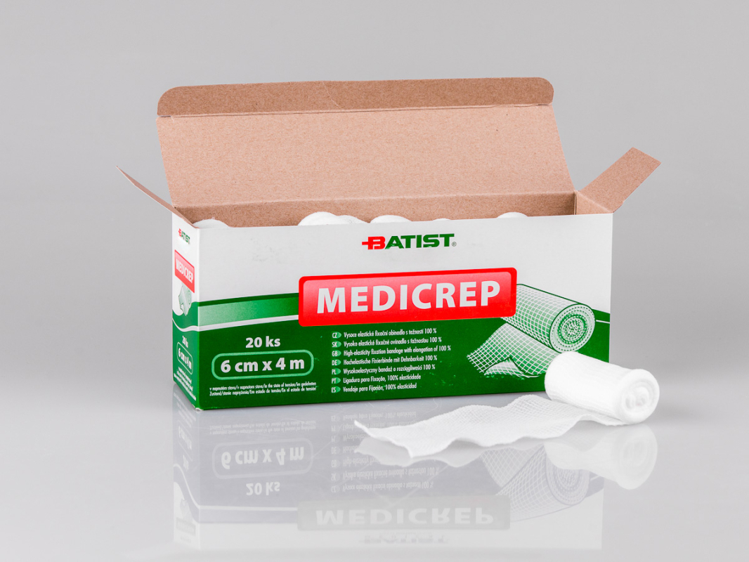 MEDI-CREP - Fixační obinadlo s tahem 100%, 10 cm x 4 m, KRAB (20 kusů)