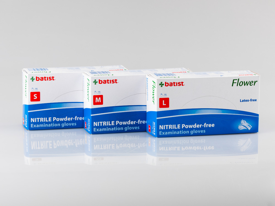 FLOWER SMART - Rukavice vyš.nitril, nepudr. modré, L, KRAB (100 kusů)