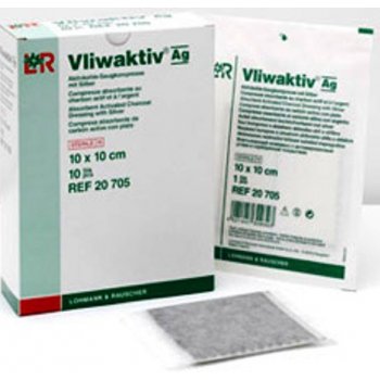 20705 KRYTÍ S AKTIVNÍM UHLÍM A STŘÍBREM VLIWAKTIV AG, savá komprese,10x10cm,10 ks/1 bal 