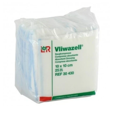 30430 KOMPRESE VLIWAZELL NESTERILNÍ,10 x10 cm, 25 ks/1 bal 