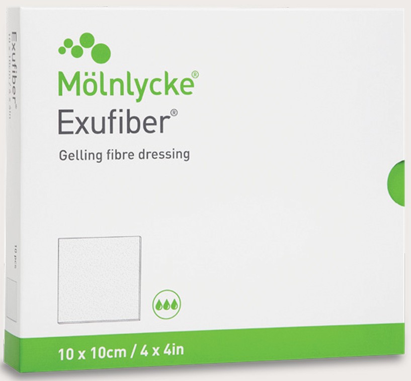 709904 Exufiber ,20 x 30 cm,gelující krytí z hydrovlákna, 1bal/5 ks