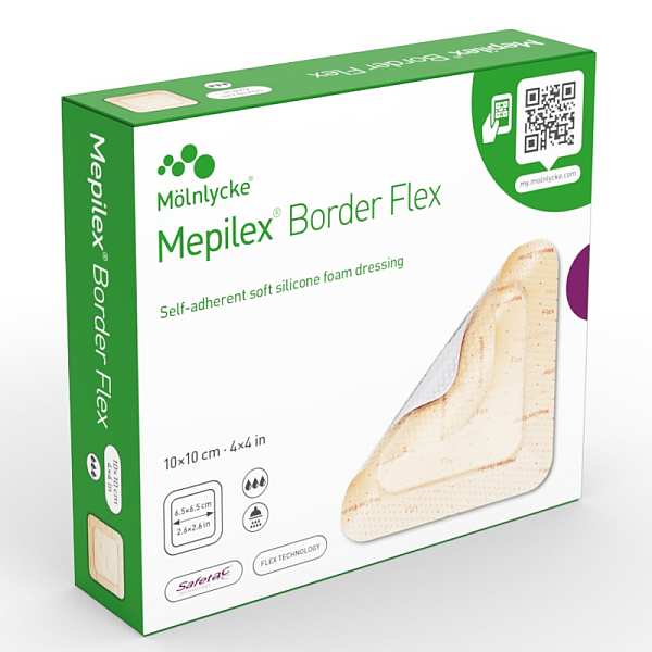 583300 MEPILEX BORDER FLEX ,13X16 cm, 5 KS/BAL, SAMOLEPÍCÍ ABSORPČNÍ PĚNOVÉ KRYTÍ